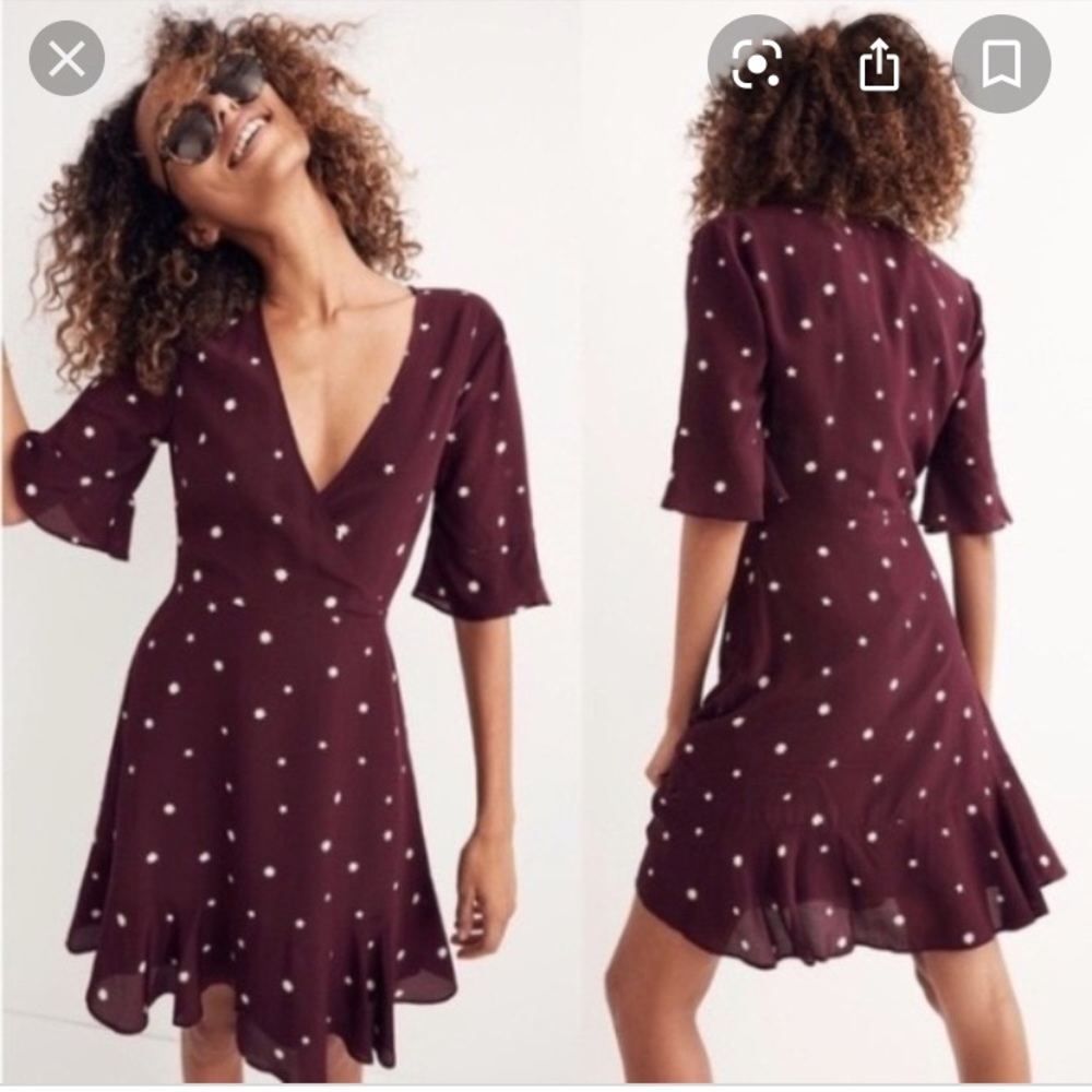 Madewell silk flutter hem dress